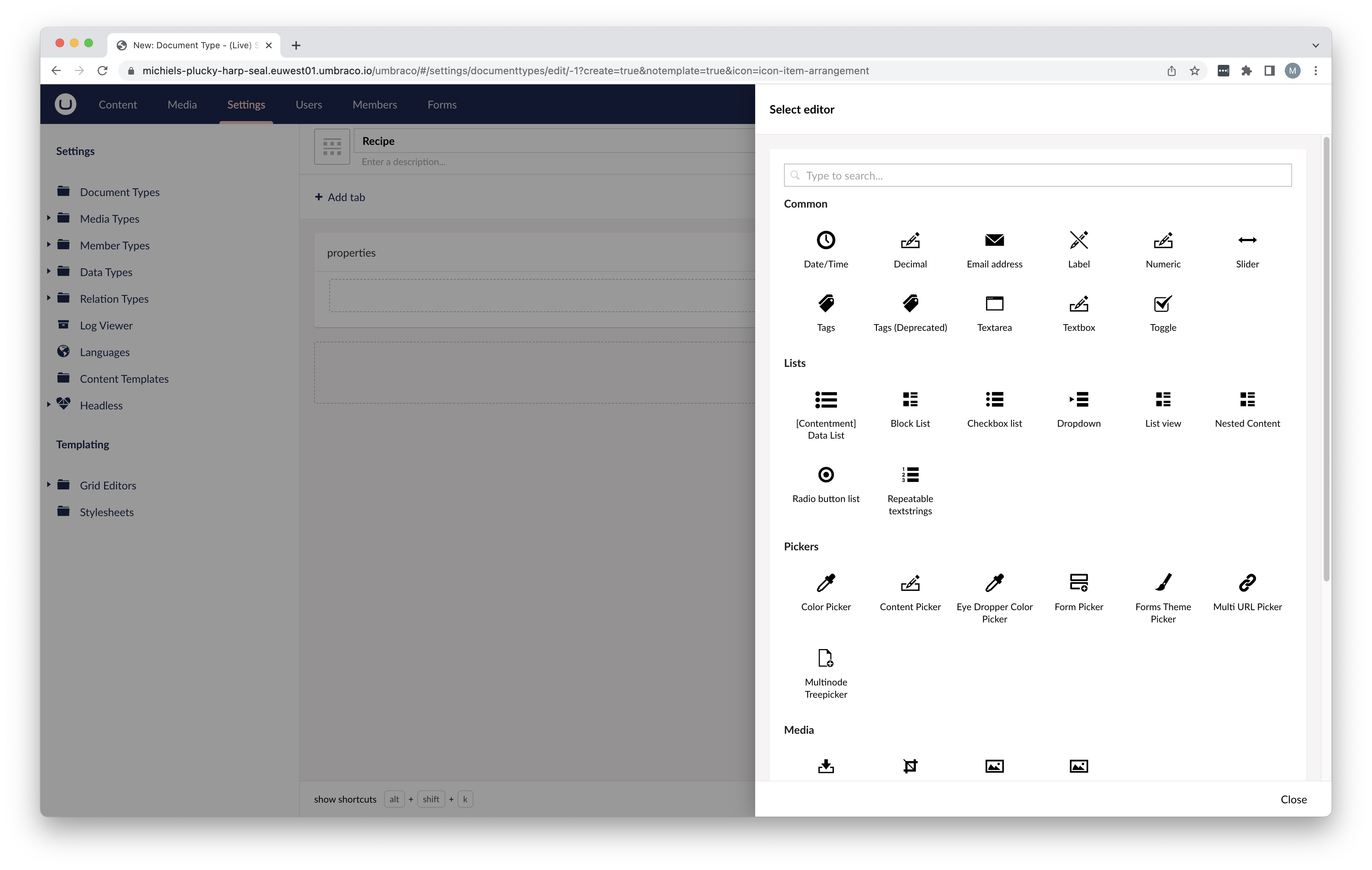 Create schema